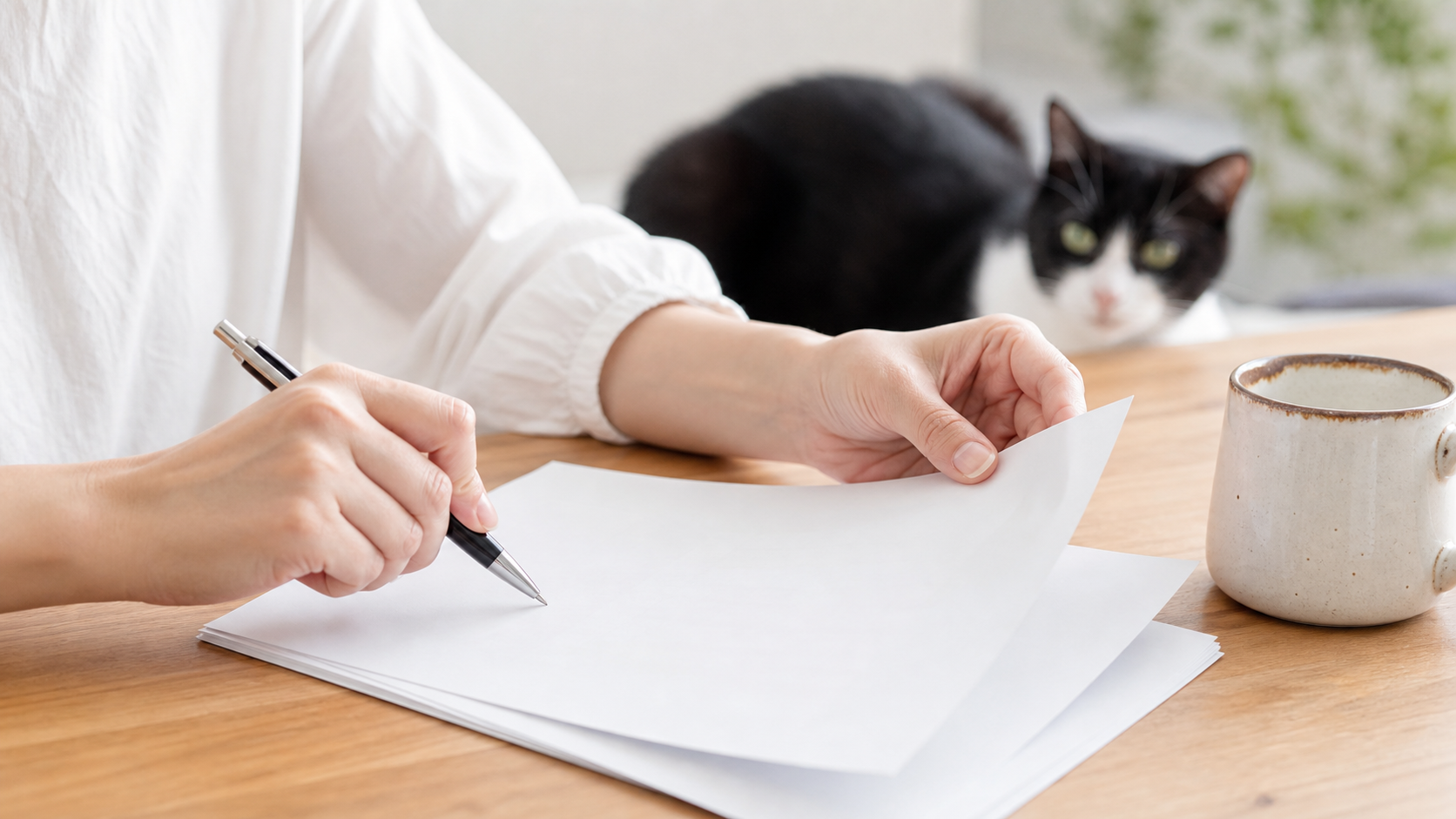 賃貸契約でペット可を確認する飼い主の手元